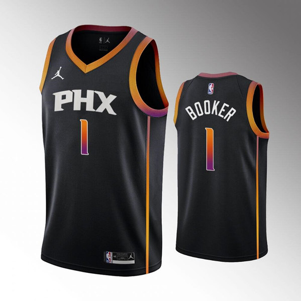 Men's Phoenix Suns #1 Devin Booker Balck Stitched Basketball Jersey Men's Phoenix Suns #1 Devin Booker Balck Stitched Basketball Jersey